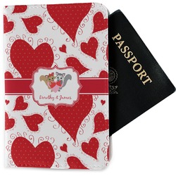 Cute Squirrel Couple Passport Holder - Fabric (Personalized)