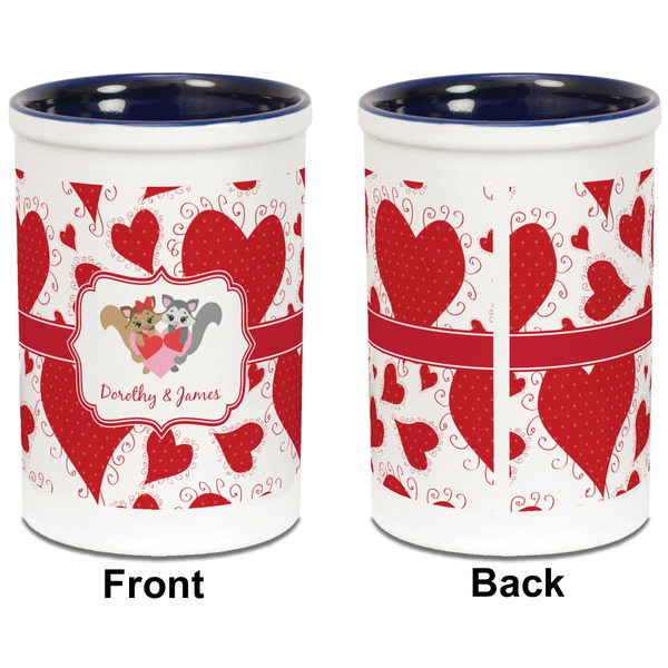 Cute Squirrel Couple Pencil Holder - Blue - approval