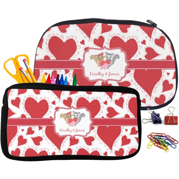 Cute Squirrel Couple Pencil / School Supplies Bags Small and Medium