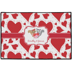 Cute Squirrel Couple Door Mat - 36"x24" (Personalized)