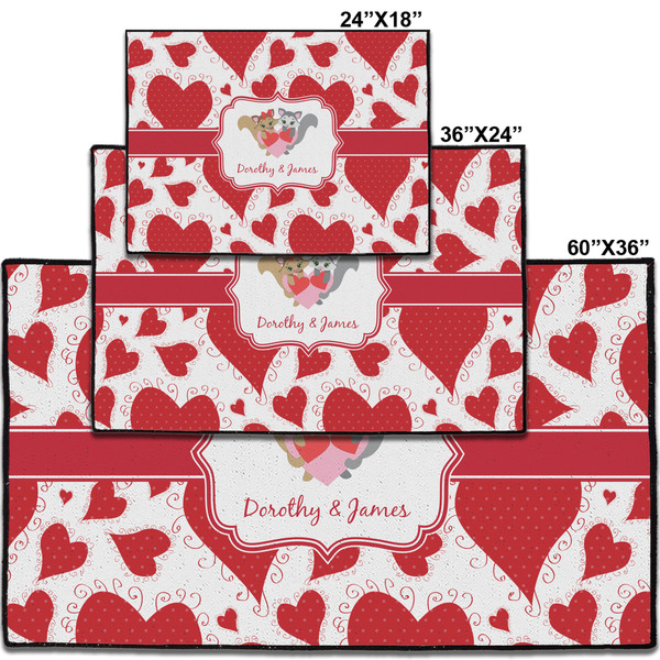 Cute Squirrel Couple Personalized Door Mat - Group Parent IMF