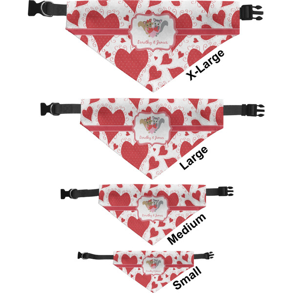 Cute Squirrel Couple Pet Bandana Sizes