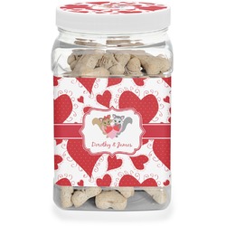 Cute Squirrel Couple Dog Treat Jar (Personalized)