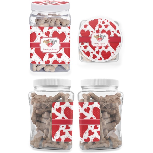 Cute Squirrel Couple Pet Treat Jar - Multiple Angles