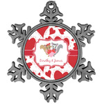 Cute Squirrel Couple Vintage Snowflake Ornament (Personalized)