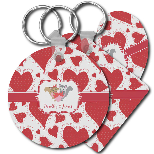 Custom Cute Squirrel Couple Plastic Keychain (Personalized)