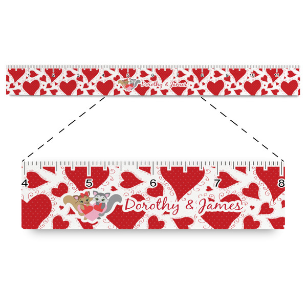 Custom Cute Squirrel Couple Plastic Ruler - 12" (Personalized)