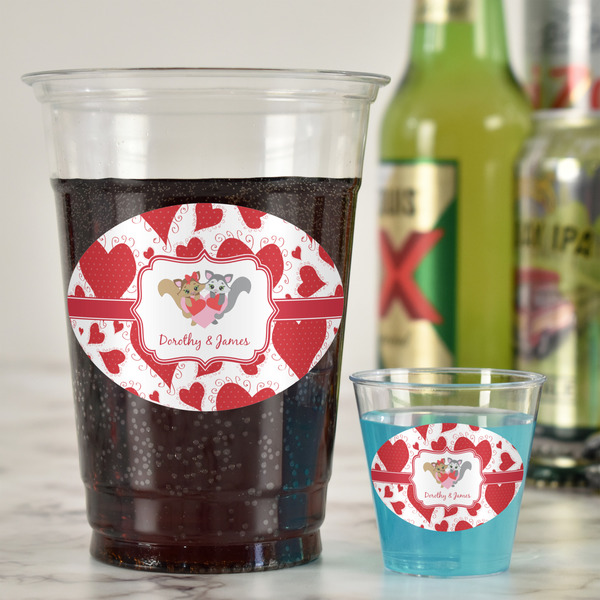 Cute Squirrel Couple Plastic Shot Glasses - In Context