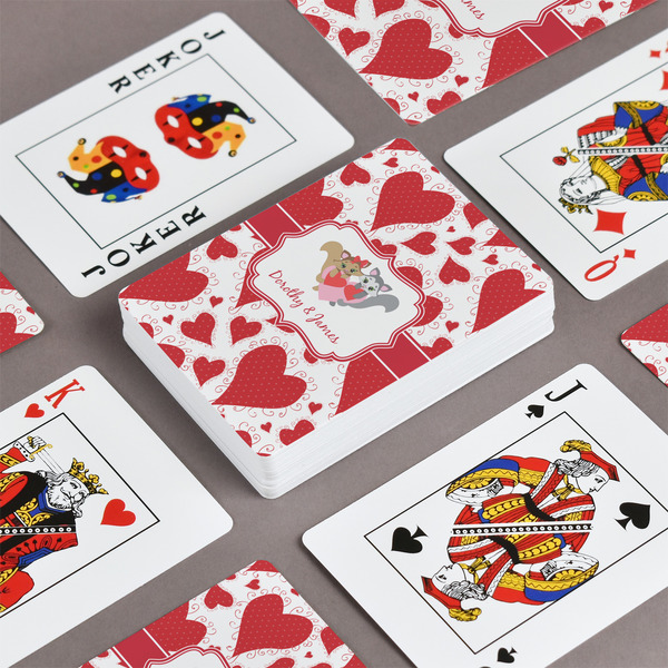 Cute Squirrel Couple Playing Cards - Front & Back View