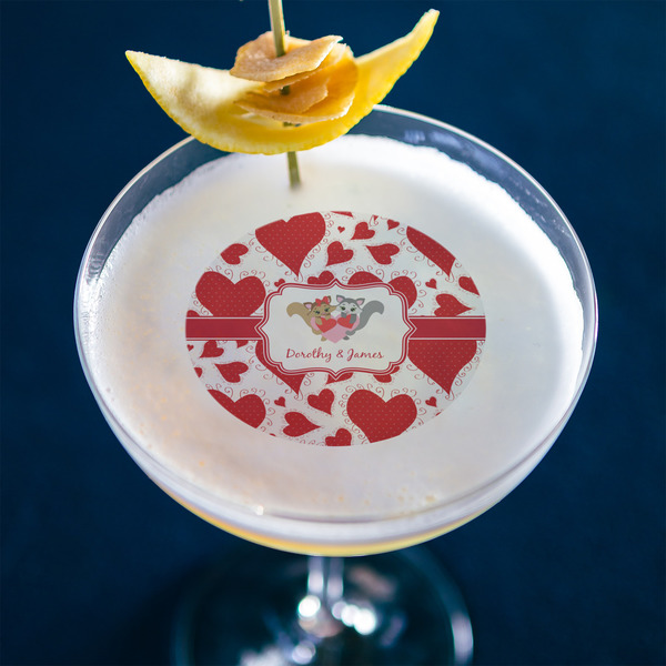 Cute Squirrel Couple Printed Drink Topper - Medium - In Context