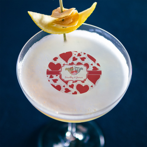 Cute Squirrel Couple Printed Drink Topper - Small - In Context