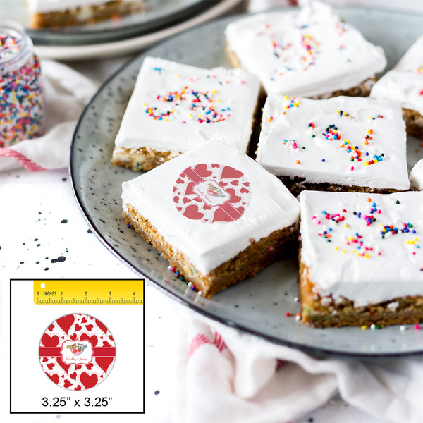 Cute Squirrel Couple Printed Icing Circle - Large - In Context