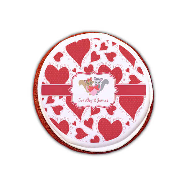 Cute Squirrel Couple Printed Icing Circle - XSmall - On Cookie