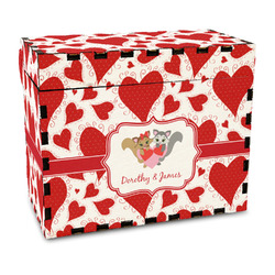 Cute Squirrel Couple Wood Recipe Box - Full Color Print (Personalized)