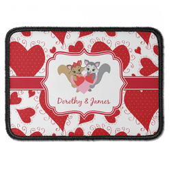 Cute Squirrel Couple Iron On Rectangle Patch w/ Couple's Names
