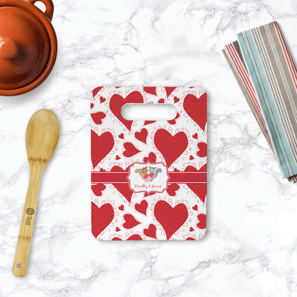 Cute Squirrel Couple Rectangle Trivet with Handle - LIFESTYLE