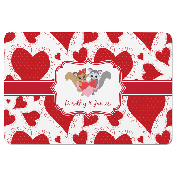 Cute Squirrel Couple Rectangular Fridge Magnet - FRONT