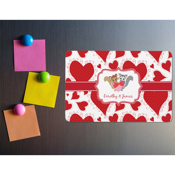 Cute Squirrel Couple Rectangular Fridge Magnet - LIFESTYLE