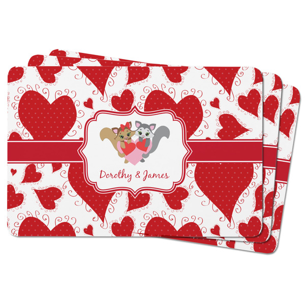 Cute Squirrel Couple Rectangular Fridge Magnet - THREE