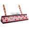 Cute Squirrel Couple Red Mahogany Nameplates with Business Card Holder - Angle