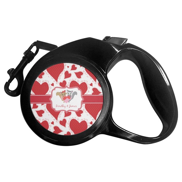 Custom Cute Squirrel Couple Retractable Dog Leash - Large (Personalized)
