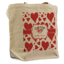 Cute Squirrel Couple Reusable Cotton Grocery Bag - Single (Personalized)