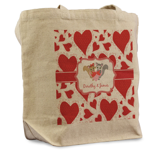 Custom Cute Squirrel Couple Reusable Cotton Grocery Bag - Single (Personalized)