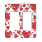 Cute Squirrel Couple Rocker Style Light Switch Cover - Two Switch