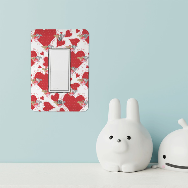 Cute Squirrel Couple Rocker Light Switch Covers - Single - IN CONTEXT