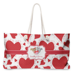 Cute Squirrel Couple Large Tote Bag with Rope Handles (Personalized)