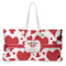 Cute Squirrel Couple Large Rope Tote Bag - Front View