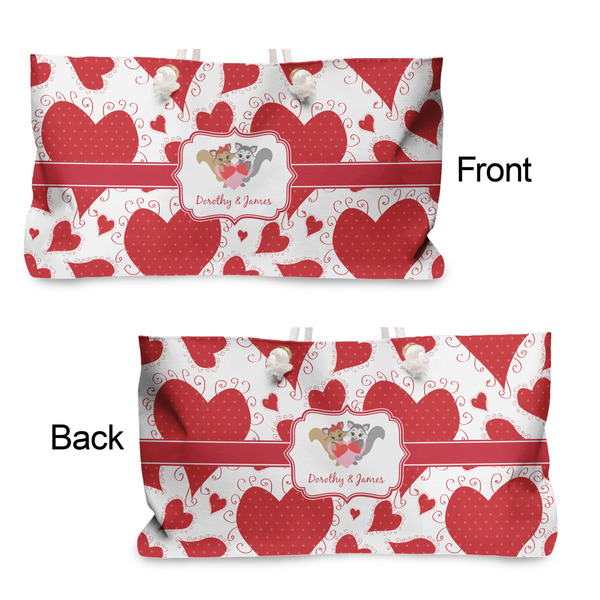 Cute Squirrel Couple Large Rope Tote - From & Back View