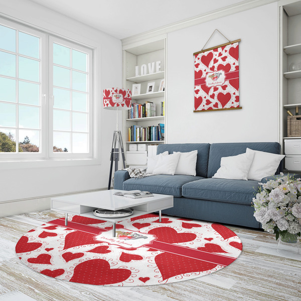 Cute Squirrel Couple Round Area Rug - IN CONTEXT