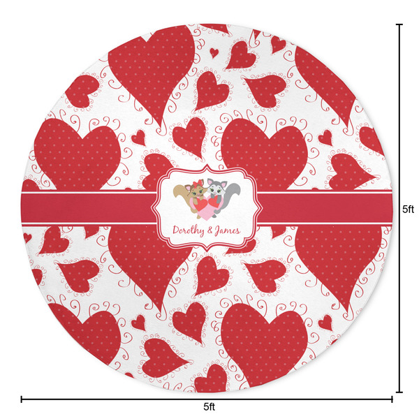 Cute Squirrel Couple Round Area Rug - Size