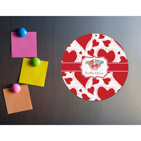 Cute Squirrel Couple Round Fridge Magnet - LIFESTYLE