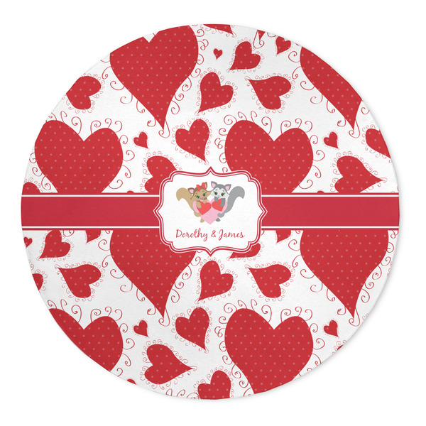 Custom Cute Squirrel Couple 5' Round Indoor Area Rug (Personalized)