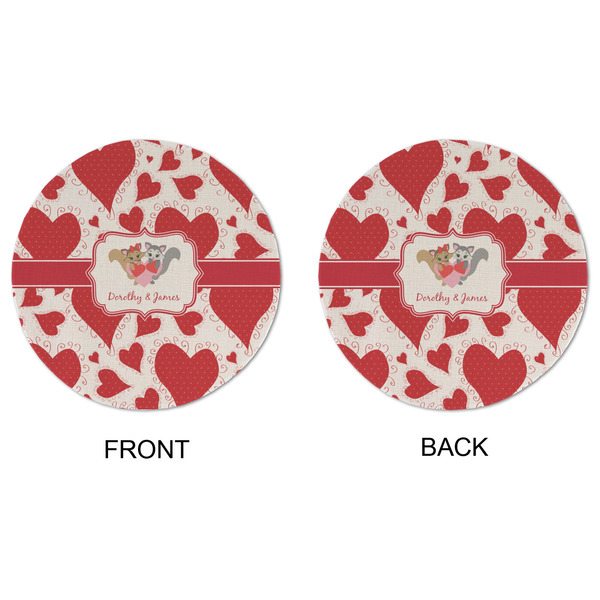 Cute Squirrel Couple Round Linen Placemats - APPROVAL (double sided)