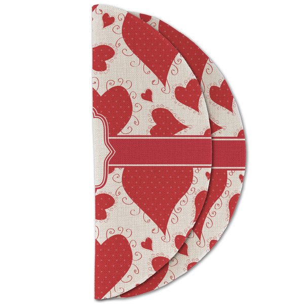 Cute Squirrel Couple Round Linen Placemats - HALF FOLDED (double sided)