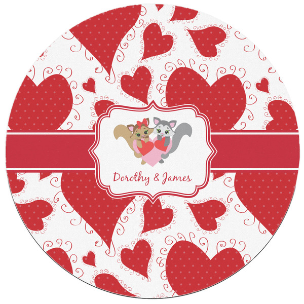 Cute Squirrel Couple Round Mousepad - APPROVAL