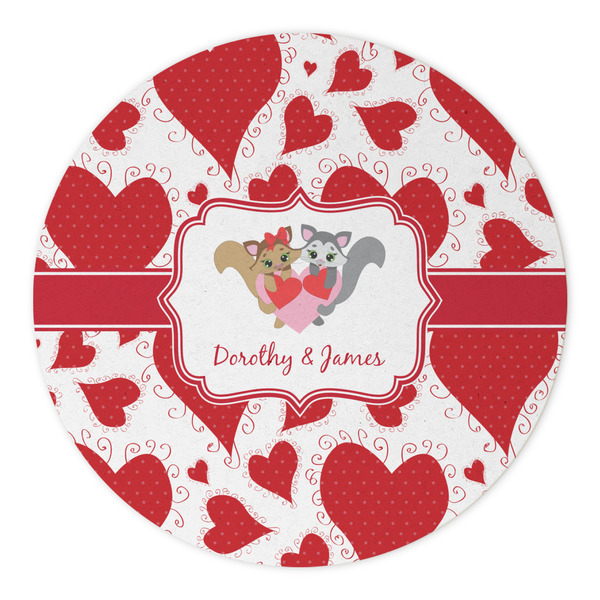 Cute Squirrel Couple Round Paper Coaster - Approval