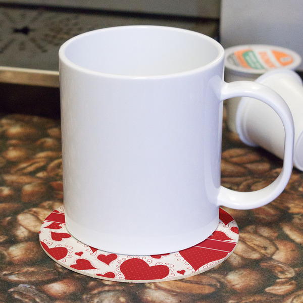 Cute Squirrel Couple Round Paper Coaster - With Mug