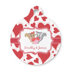 Cute Squirrel Couple Round Pet ID Tag - Small (Personalized)