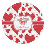 Cute Squirrel Couple Round Stone Trivet (Personalized)
