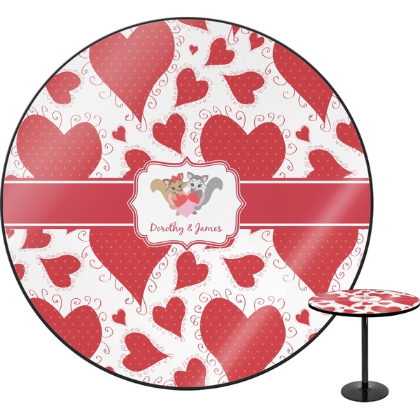 Custom Cute Squirrel Couple Round Table - 24" (Personalized)