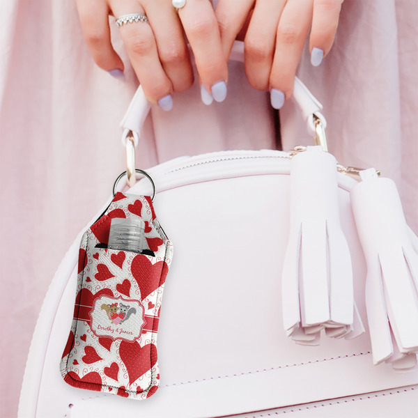 Cute Squirrel Couple Sanitizer Holder Keychain - Large (LIFESTYLE)