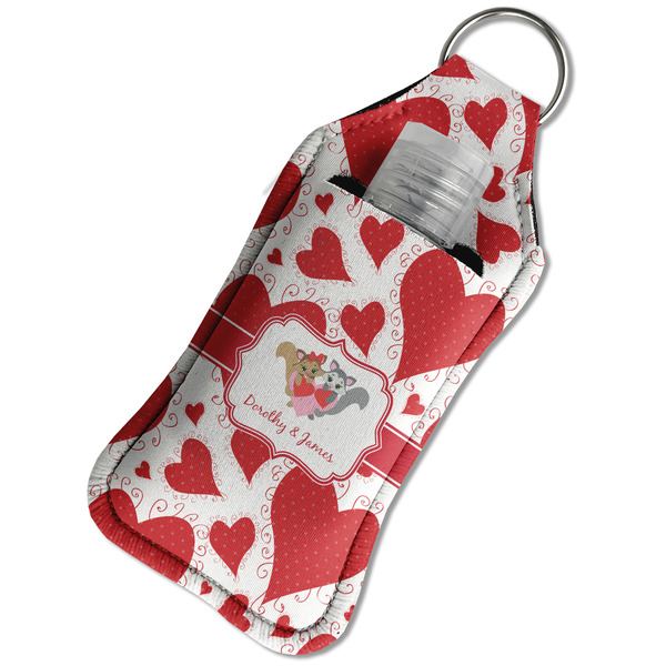 Cute Squirrel Couple Sanitizer Holder Keychain - Large in Case