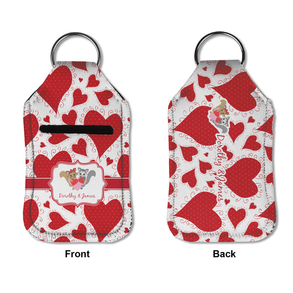 Cute Squirrel Couple Sanitizer Holder Keychain - Small APPROVAL (Flat)