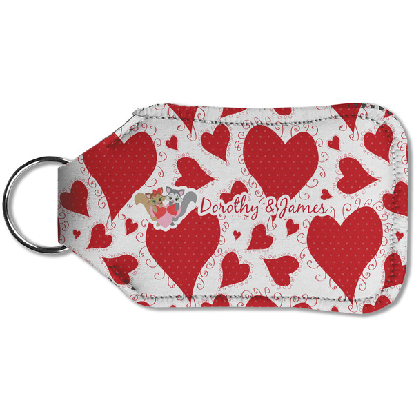 Cute Squirrel Couple Sanitizer Holder Keychain - Small (Back)