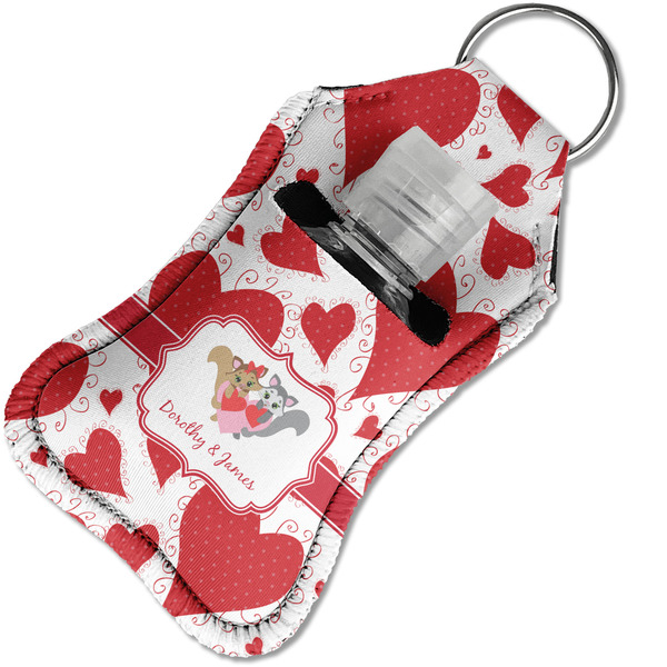 Cute Squirrel Couple Sanitizer Holder Keychain - Small in Case