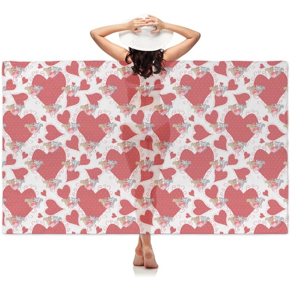 Custom Cute Raccoon Couple Sheer Sarong